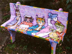 hand painted benches