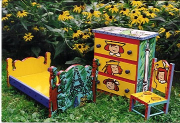 hand painted doll furniture