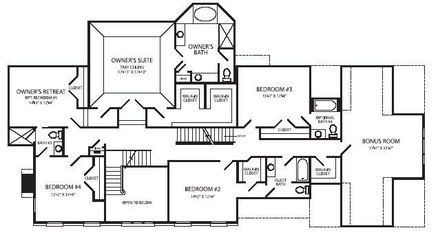 Second Floor Plan with Options