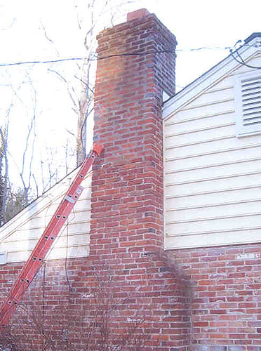 Chimney prepped for repairs