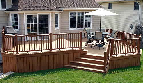 Photo of a TREX Deck With Curved Steps and Railings