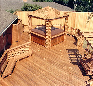 Deck with Benches and Gazebo