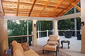 Open air gabled porch interior