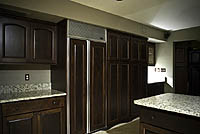 View of refrigerator and Cabinets