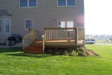 200 Sq. Ft., Correct decking with a pressure treated rail 