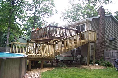 Pressure Treated Deck Front View