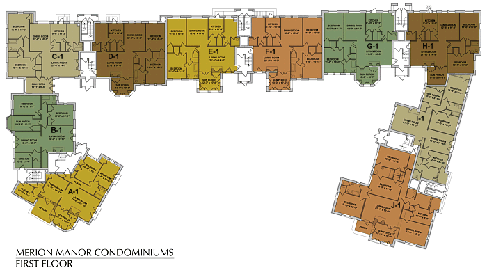 1st Floor Plan Enlargement with Room Dimensions