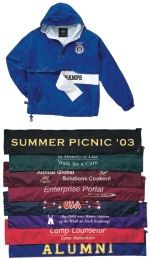 River Tec Nylon with water-resistant finish, cotton flannel lining,
Zip stripe attaches to front of pullover via zipper and two dual matching snaps