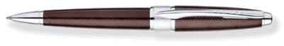 A.T. Cross Pens - Apogee Sable Herringbone.  Engraved with a classic herringbone pattern and then layered in a dark brown European lacquer
for an intriguing dept of color.