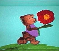 Bear with Red Flowers
